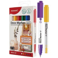 Набор акриловых маркеров Deco Marker XF, «Базис», 6 цветов, 0.7 мм 463