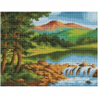 Мозаика алмазная Три совы «Горная река», 30х40 см, холст на деревянном подрамнике АМП3040_52934