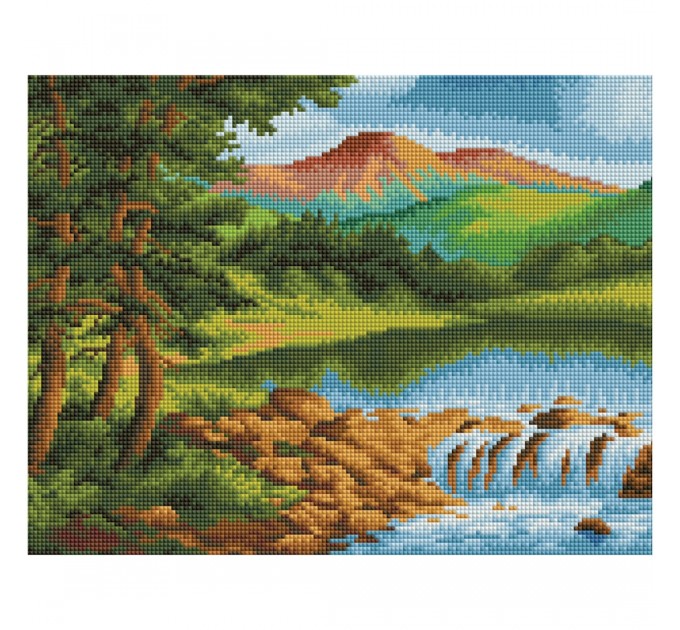 Мозаика алмазная Три совы «Горная река», 30х40 см, холст на деревянном подрамнике АМП3040_52934