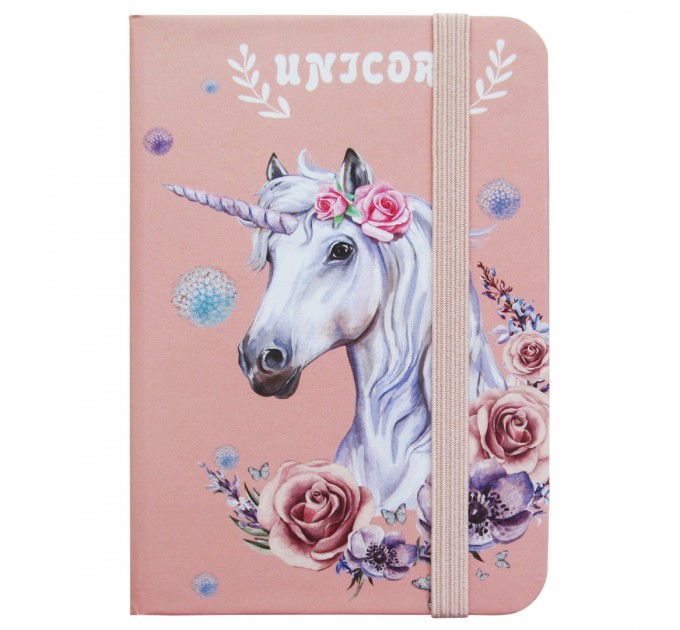 Блокнот А7, 80 л., на резинке, «Unicorn» 3781-10L