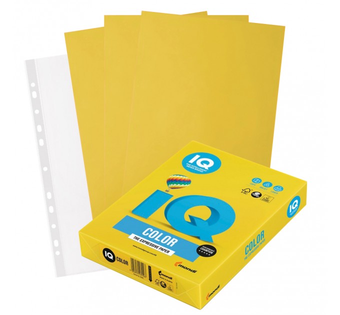 Бумага A4, 10 л., 80 80 г/м², горчичный, IQ «Color intensive»+файл IG50/файл