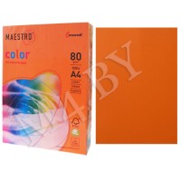 Бумага A4, 500 л., 80 г/м², оранжевый, «MAESTRO COLOR» 80-43-МС