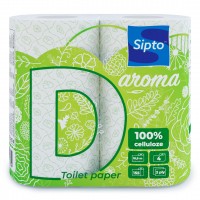 Бумага туалетная Sipto Deco Aroma, запах цветы луговые, 2 слоя, 4 шт 724