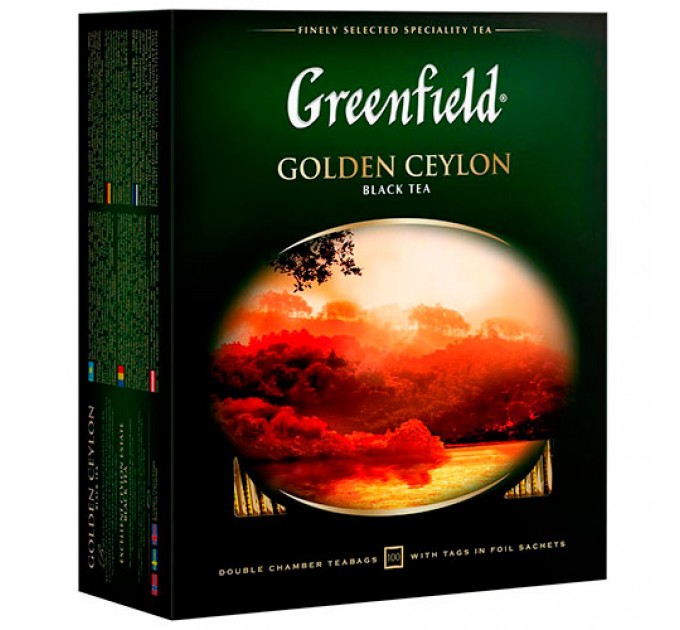 Чай черный пакетированный 100*2 г, GREENFIELD GOLDEN CEYLON