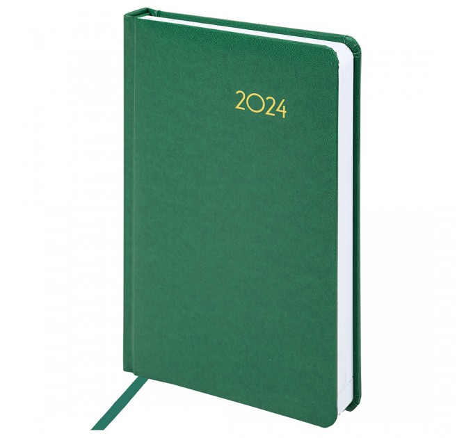 Ежедневник A5, 168 л., датированный, балакрон, зеленая, «Select», 2024 г 114878