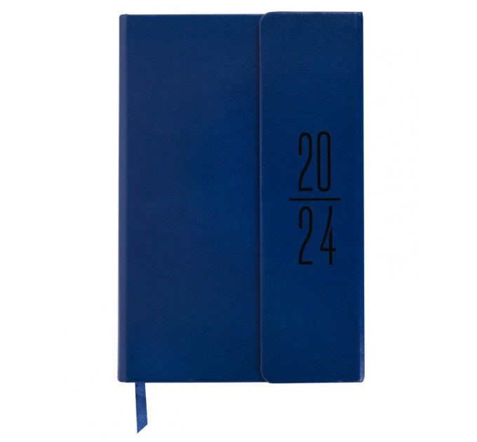 Ежедневник A5, 168 л., датированный, кожзам, синий, клапан, «Towny», 2024 г. 114828