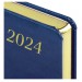 Ежедневник A5, 168 л., датированный, кожзам, золотой срез, синий, «Iguana», 2024 г 114850