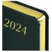 Ежедневник A5, 168 л., датированный, кожзам, золотой срез, темно-зеленый, «Iguana», 2024 г 114852