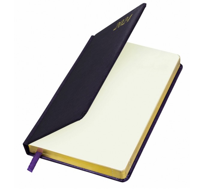 Ежедневник A5, 168 л., датированный, кожзам, золотой срез, темно-фиолетовый, «Iguana», 2024 г 114853