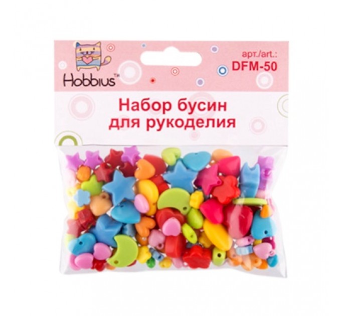 Набор бусин для рукоделия Hobbius Ассорти, 50 г DFM-50 №01