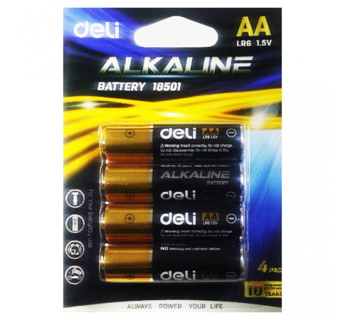 Батарейка LR6 Alkaline 1.5V, 4 шт/уп 18501