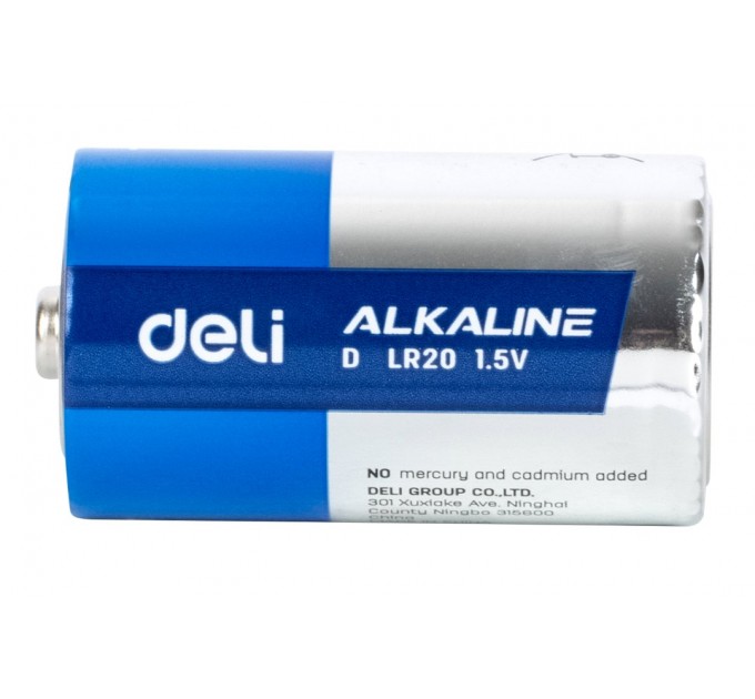 Батарейка LR20 Alkaline, Deli, 2 шт в блистере 82910