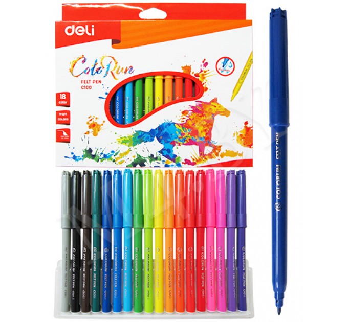 Фломастеры Deli ColoRun, 18 цветов 10010С