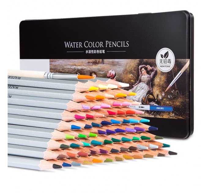 Художественные акварельные карандаши 72 цвета, в металлическом пенале 6524