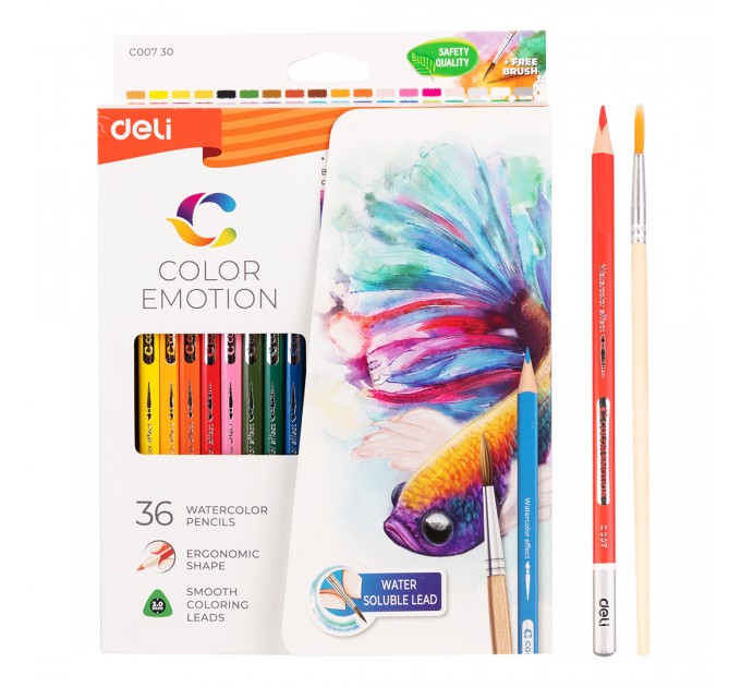 Акварельные карандаши Deli «Color Emotion», 36 цветов C00730