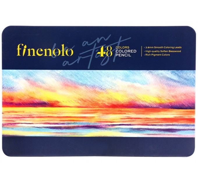 Карандаши 48 цветов, в металлическом пенале, Finenolo C122-48