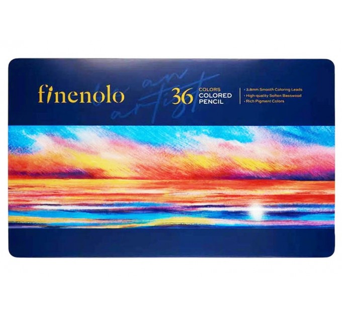 Карандаши 36 цветов, в металлическом пенале, Finenolo C122-36