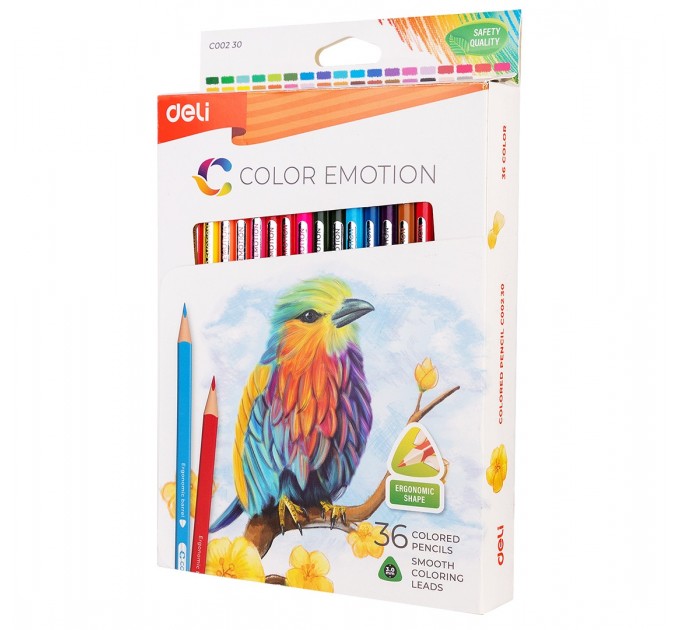 Карандаши Deli «Color Emotion», 36 цветов, треугольные С00230