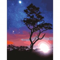 Картина по номерам «Звездная ночь», 40х50 см, холст на подрамнике, 3 кисти 662495