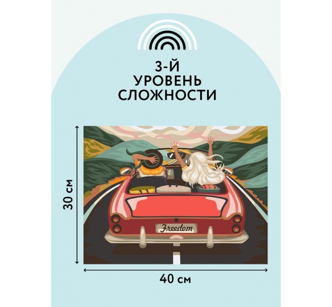 Картина по номерам с акриловыми красками «В лето на кабриолете», 30х40 см, на холсте КХ_44122