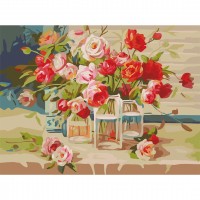 Картина по номерам «Свежесть роз», 40х50 см, холст на подрамнике, 3 кисти 662465