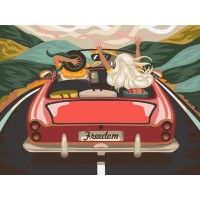 Картина по номерам с акриловыми красками «В лето на кабриолете», 30х40 см, на холсте КХ_44122