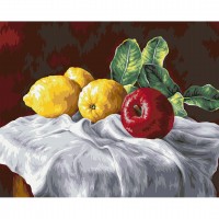 Картина по номерам Фрея «Натюрморт с лимонами и яблоком», 40x50 см, холст PNB/PL-138