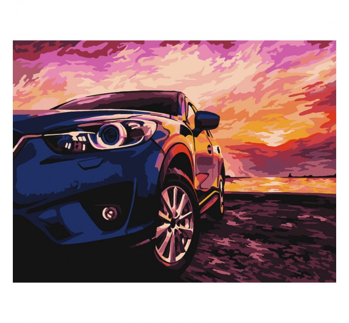 Картина по номерам с акриловыми красками «Дрифт на закате», 30х40 см, на картоне КК_44055