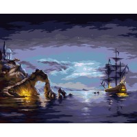 Картина по номерам Фрея «Лунная ночь», 40х50 см, холст на подрамнике PNB/R1 №148