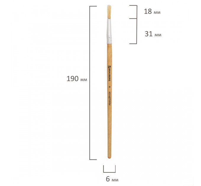 Кисть щетина круглая, №4 200195