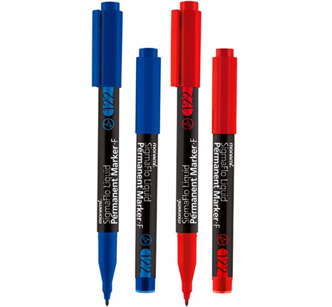 Набор маркеров перманентных F, 2 цвета, 1.0 мм (синий + красный (ПОДАРОК)) 122бл