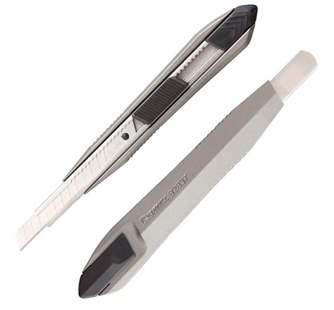 Нож канцелярский 9 мм, малый, усиленный, металлический В2837