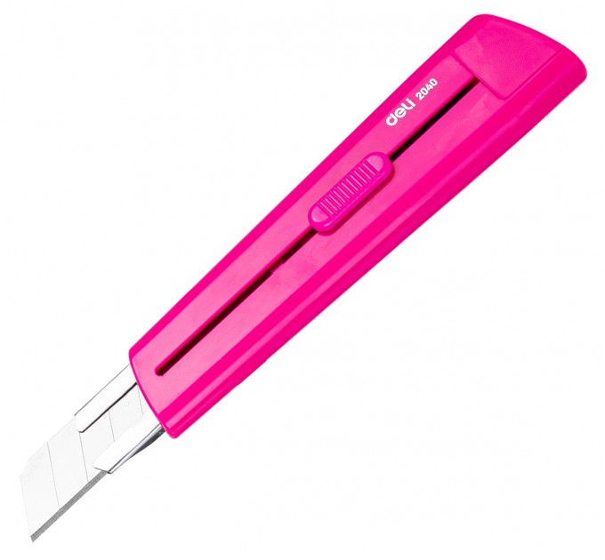 Нож канцелярский 18 мм, большой, розовый 2040