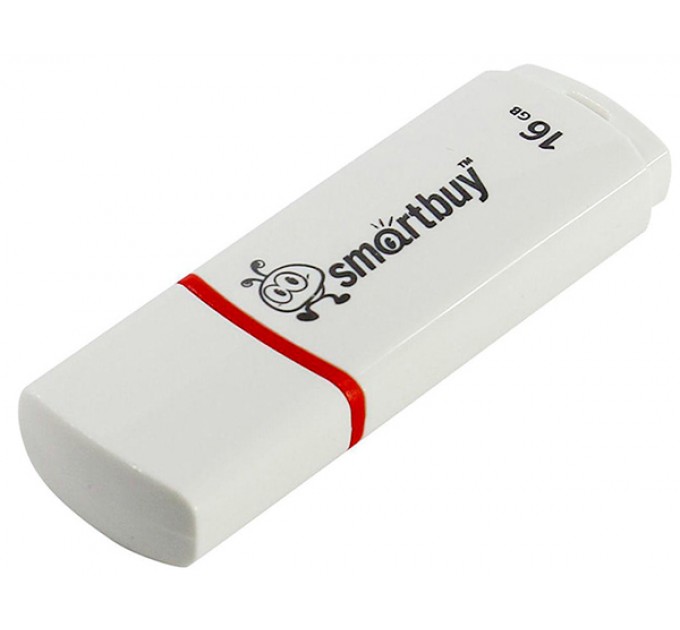 Флеш-накопитель 16 Гб, USB, SMART BUY, белый SB16GBCRW-W