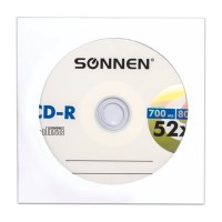 Диск CD-R, 700 Mb, 52 x, «SONNEN», в конверте CD-R700MB_52X(SONNEN