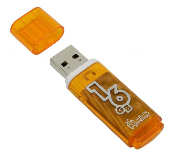 Флеш-накопитель 16 Гб, USB, SMART BUY, GLOSSY, оранжевый SB16GBGS-Or