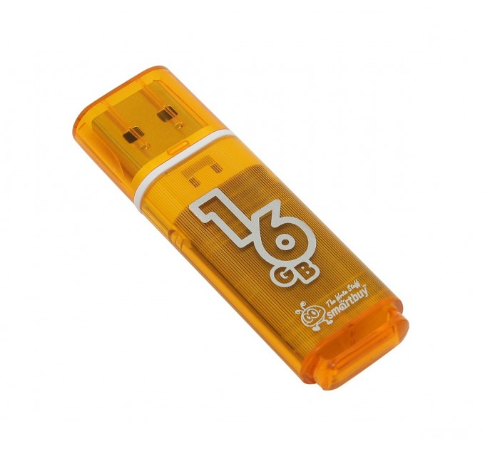 Флеш-накопитель 16 Гб, USB, SMART BUY, GLOSSY, оранжевый SB16GBGS-Or