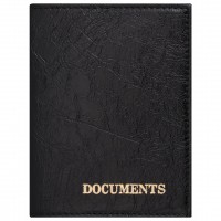 Обложка для автодокументов Profit, экокожа, «DOCUMENTS», черная 237181