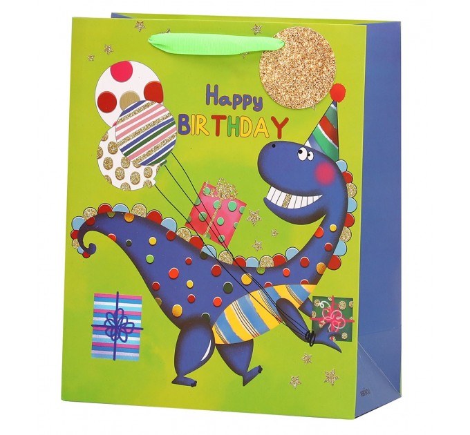 Пакет бумажный, подарочный, «HAPPY BIRTHDAY! DINO» KR9692M-1-4