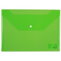 Папка конверт А4 на кнопке, прозрачная зеленая F10452