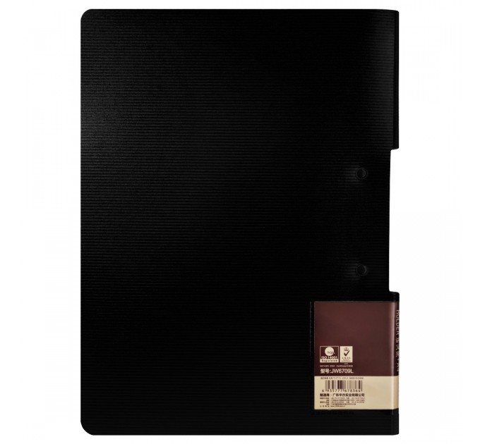 Планшет с прижимом+крышка А4, горизонтальный, черный JW6709L