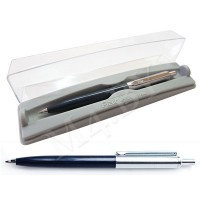Набор подарочный ручка в футляре, синий корпус, HALF METAL 544син/хром Р-16-А