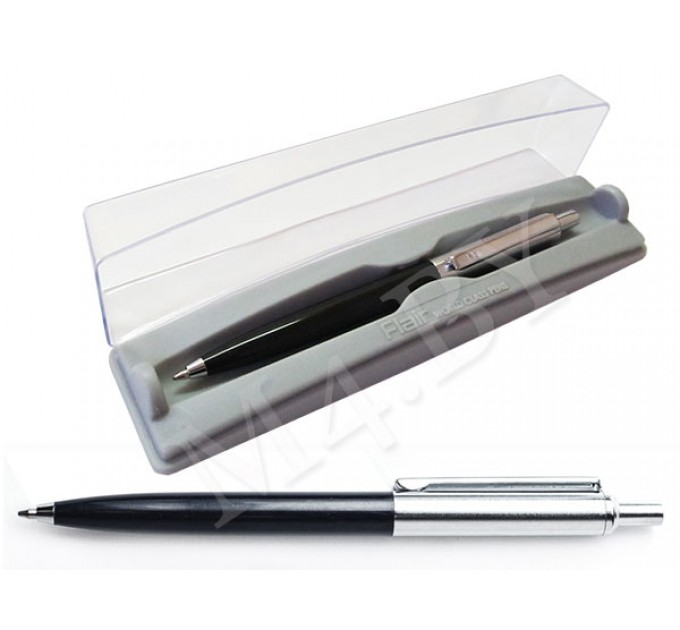 Набор подарочный ручка в футляре, черный корпус, HALF METAL 544черн/хром Р-16-А
