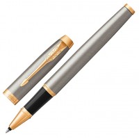 Ручка роллер, Im Core Brushed Metal GT, серебристый матовый лак, позолота, черная 1931663