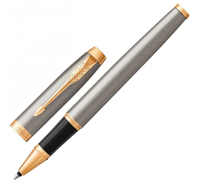 Ручка роллер, Im Core Brushed Metal GT, серебристый матовый лак, позолота, черная 1931663