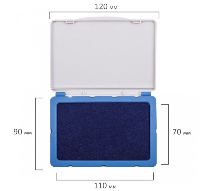 Подушка штемпельная 120х90 (рабочая поверхность 110х70 мм), синяя 236866