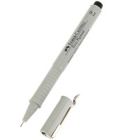 Ручка капиллярная (линер) Ecco Pigment, 0,2 мм, черная, Faber-Castell 166299