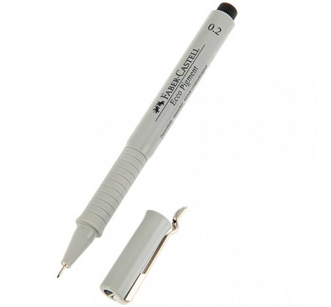 Ручка капиллярная (линер) Ecco Pigment, 0,2 мм, черная, Faber-Castell 166299