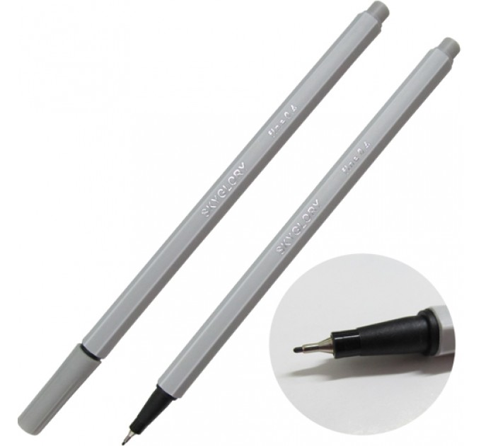 Ручка капиллярная (линер), 0.4 мм, серая, SkyGlory SG854