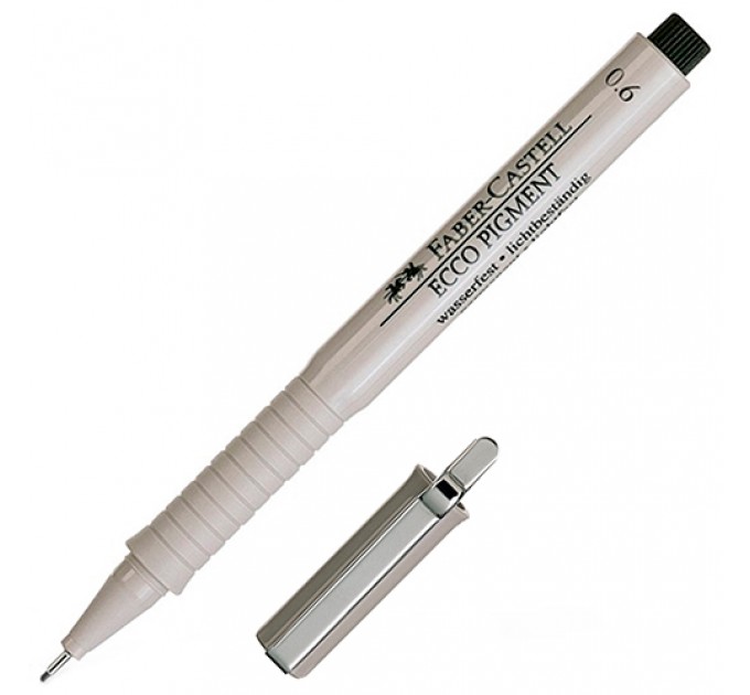 Ручка капиллярная (линер) Ecco Pigment, 0.6 мм, черная, 166699